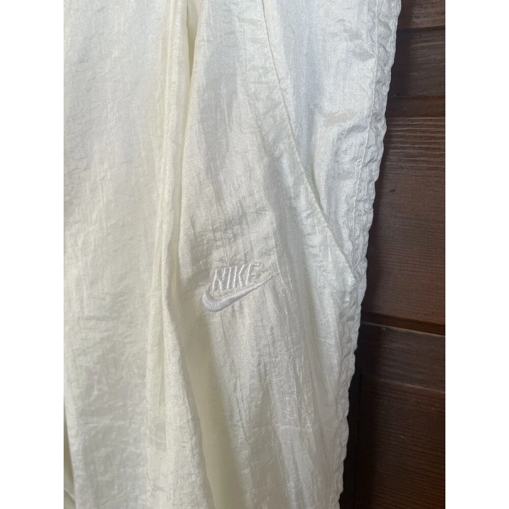 VTG NIKE white Tag Made In USA white Athletic Windbreaker Pants Zip Ankle Size M